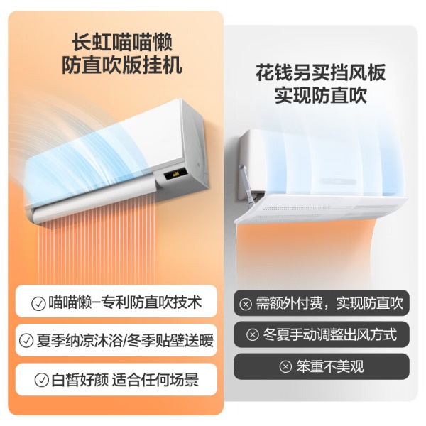 长虹（CHANGHONG）1.5匹新能效 变频冷暖 舒适防直吹技术 壁挂式卧室空调挂机