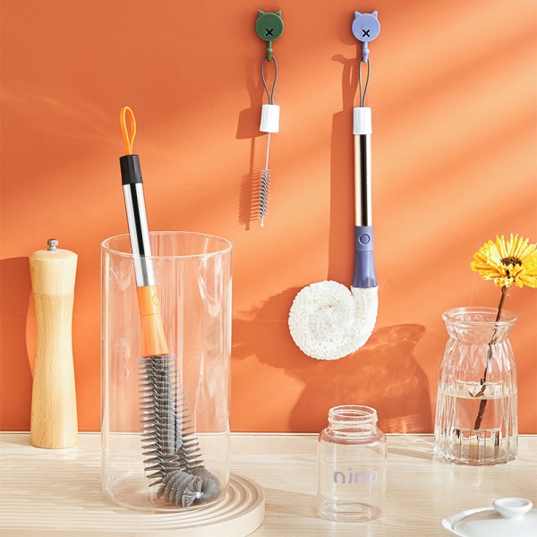 新款三合一清洁刷家用360度尼龙杯刷试管刷奶瓶吸管刷可弯曲刷