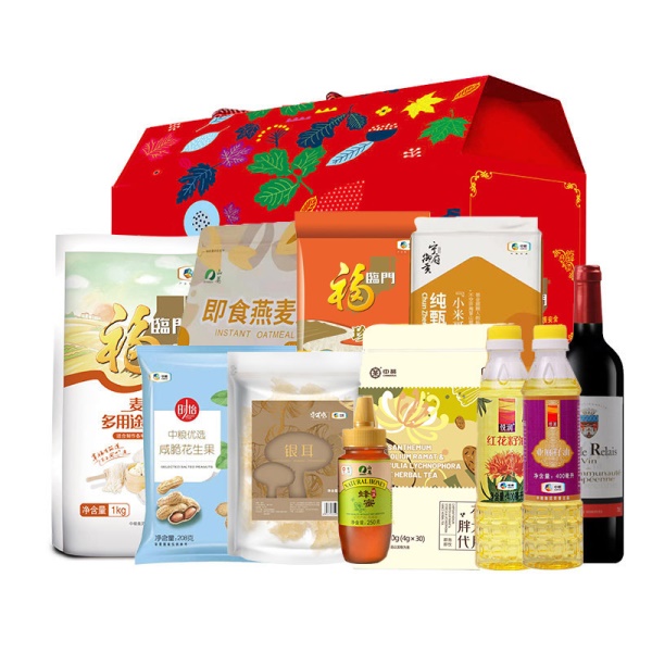 中粮福临门国货新春粮油大礼包E款礼盒装3149g米面油组合福利团购